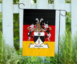 ScotsTee Shop Germans Mettler Coat of Arms on Germany Flag Garden Flag/ House Flag