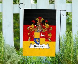ScotsTee Shop Germans Kraemer Coat of Arms on Germany Flag Garden Flag/ House Flag