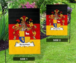 ScotsTee Shop Germans Kraemer Coat of Arms on Germany Flag Garden Flag/ House Flag
