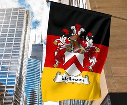 ScotsTee Shop Germans Mellmann Coat of Arms on Germany Flag Garden Flag/ House Flag