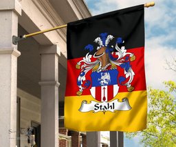 ScotsTee Shop Germans Stahl Coat of Arms on Germany Flag Garden Flag/ House Flag