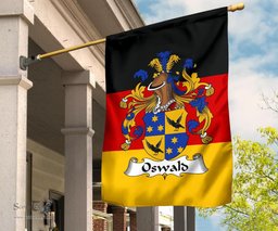 ScotsTee Shop Germans Oswald Coat of Arms on Germany Flag Garden Flag/ House Flag
