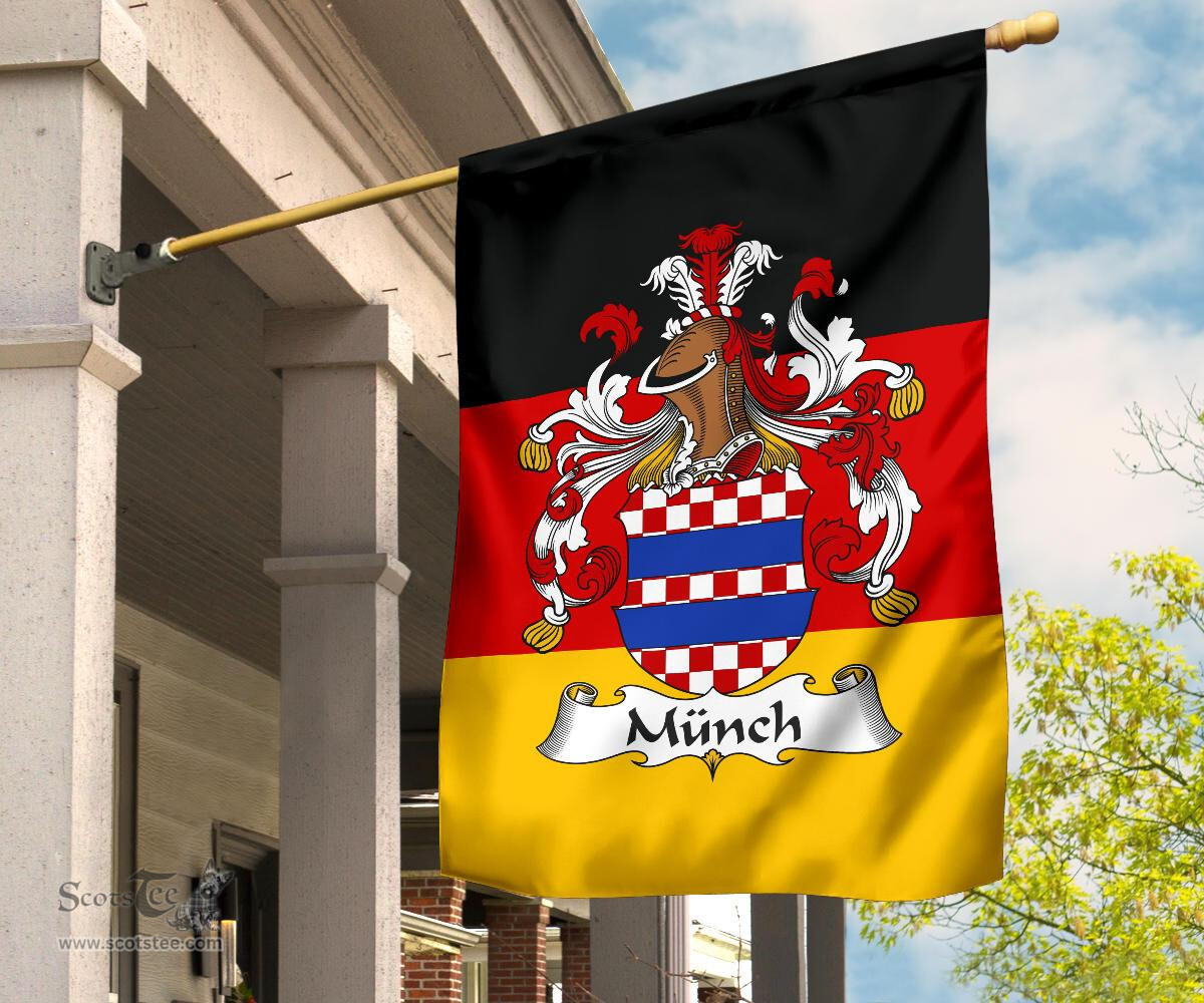 ScotsTee Shop Germans Munch Coat of Arms on Germany Flag Garden Flag/ House Flag