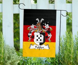 ScotsTee Shop Germans Tobler Coat of Arms on Germany Flag Garden Flag/ House Flag