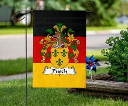 ScotsTee Shop Germans Pusch Coat of Arms on Germany Flag Garden Flag/ House Flag