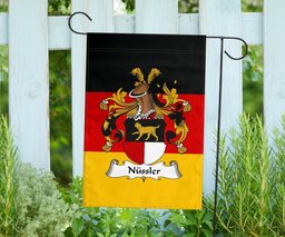 ScotsTee Shop Germans Nussler Coat of Arms on Germany Flag Garden Flag/ House Flag