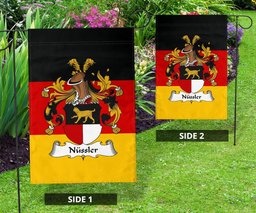ScotsTee Shop Germans Nussler Coat of Arms on Germany Flag Garden Flag/ House Flag