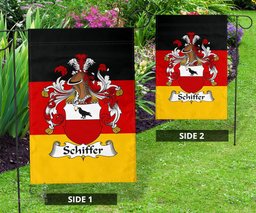 ScotsTee Shop Germans Schiffer Coat of Arms on Germany Flag Garden Flag/ House Flag