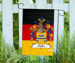 ScotsTee Shop Germans Mellin Coat of Arms on Germany Flag Garden Flag/ House Flag