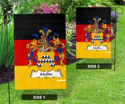 ScotsTee Shop Germans Mellin Coat of Arms on Germany Flag Garden Flag/ House Flag