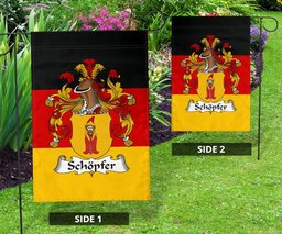 ScotsTee Shop Germans Schopfer Coat of Arms on Germany Flag Garden Flag/ House Flag