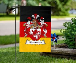ScotsTee Shop Germans Lowenstein Coat of Arms on Germany Flag Garden Flag/ House Flag