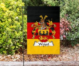ScotsTee Shop Germans Weigel Coat of Arms on Germany Flag Garden Flag/ House Flag