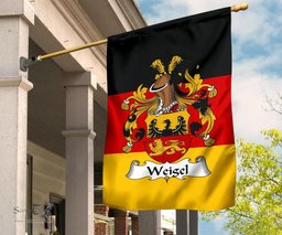 ScotsTee Shop Germans Weigel Coat of Arms on Germany Flag Garden Flag/ House Flag