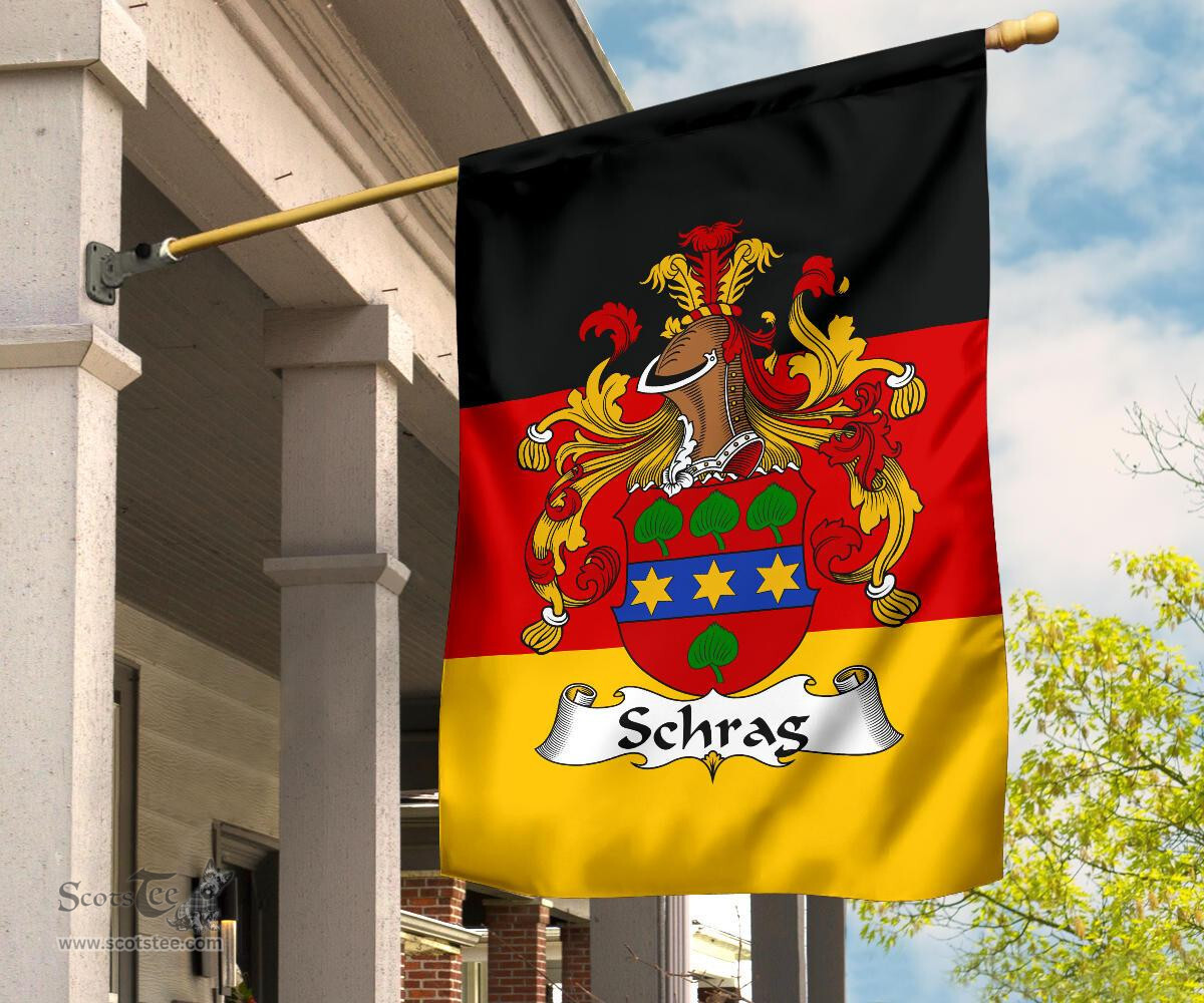 ScotsTee Shop Germans Schrag Coat of Arms on Germany Flag Garden Flag/ House Flag