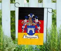 ScotsTee Shop Germans Thurmann Coat of Arms on Germany Flag Garden Flag/ House Flag