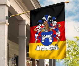 ScotsTee Shop Germans Thurmann Coat of Arms on Germany Flag Garden Flag/ House Flag