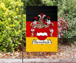 ScotsTee Shop Germans Strombeck Coat of Arms on Germany Flag Garden Flag/ House Flag