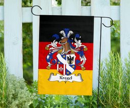 ScotsTee Shop Germans Kregel Coat of Arms on Germany Flag Garden Flag/ House Flag