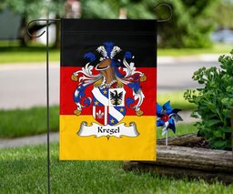ScotsTee Shop Germans Kregel Coat of Arms on Germany Flag Garden Flag/ House Flag