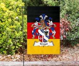ScotsTee Shop Germans Kregel Coat of Arms on Germany Flag Garden Flag/ House Flag