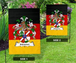 ScotsTee Shop Germans Meixner Coat of Arms on Germany Flag Garden Flag/ House Flag