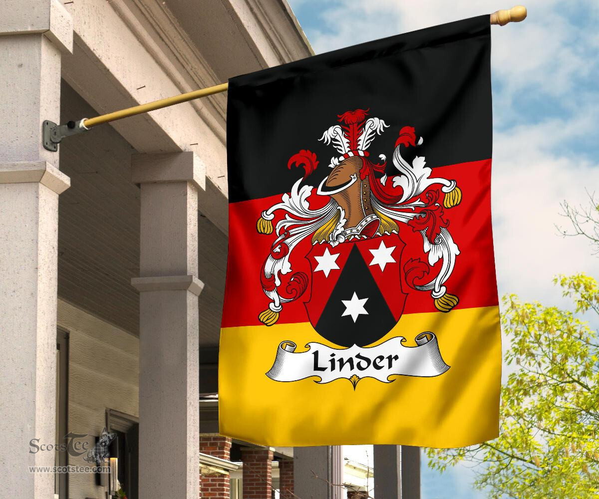 ScotsTee Shop Germans Linder Coat of Arms on Germany Flag Garden Flag/ House Flag