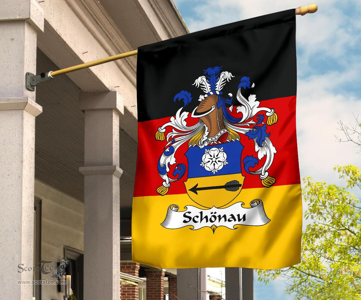 ScotsTee Shop Germans Schonau Coat of Arms on Germany Flag Garden Flag/ House Flag