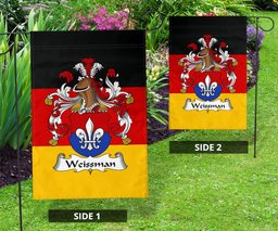 ScotsTee Shop Germans Weissmann Coat of Arms on Germany Flag Garden Flag/ House Flag
