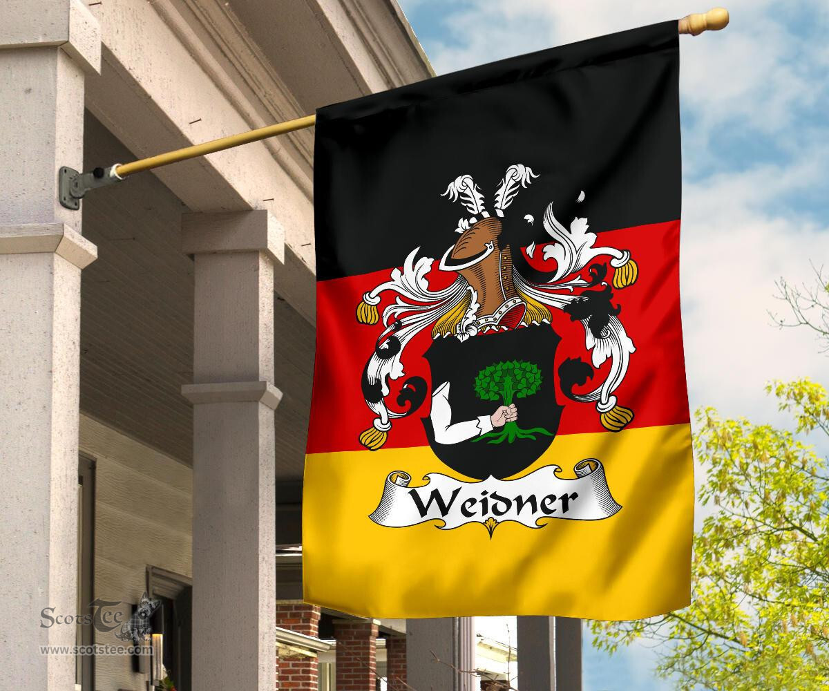 ScotsTee Shop Germans Weidner Coat of Arms on Germany Flag Garden Flag/ House Flag