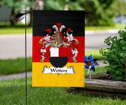 ScotsTee Shop Germans Weiters Coat of Arms on Germany Flag Garden Flag/ House Flag