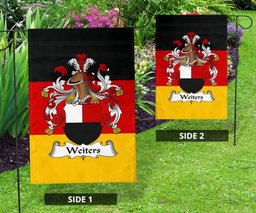 ScotsTee Shop Germans Weiters Coat of Arms on Germany Flag Garden Flag/ House Flag