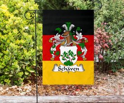 ScotsTee Shop Germans Schaven Coat of Arms on Germany Flag Garden Flag/ House Flag