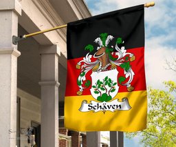 ScotsTee Shop Germans Schaven Coat of Arms on Germany Flag Garden Flag/ House Flag