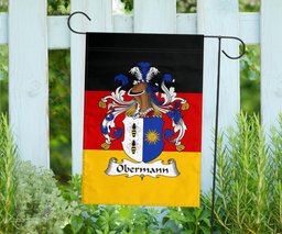 ScotsTee Shop Germans Obermann Coat of Arms on Germany Flag Garden Flag/ House Flag