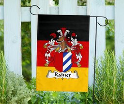 ScotsTee Shop Germans Rainer Coat of Arms on Germany Flag Garden Flag/ House Flag