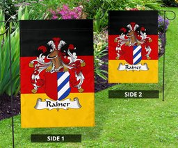 ScotsTee Shop Germans Rainer Coat of Arms on Germany Flag Garden Flag/ House Flag