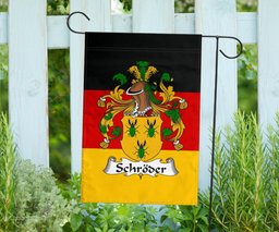 ScotsTee Shop Germans Schroder Coat of Arms on Germany Flag Garden Flag/ House Flag