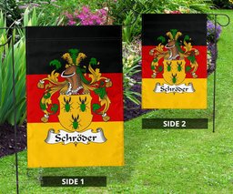 ScotsTee Shop Germans Schroder Coat of Arms on Germany Flag Garden Flag/ House Flag