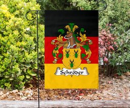 ScotsTee Shop Germans Schroder Coat of Arms on Germany Flag Garden Flag/ House Flag