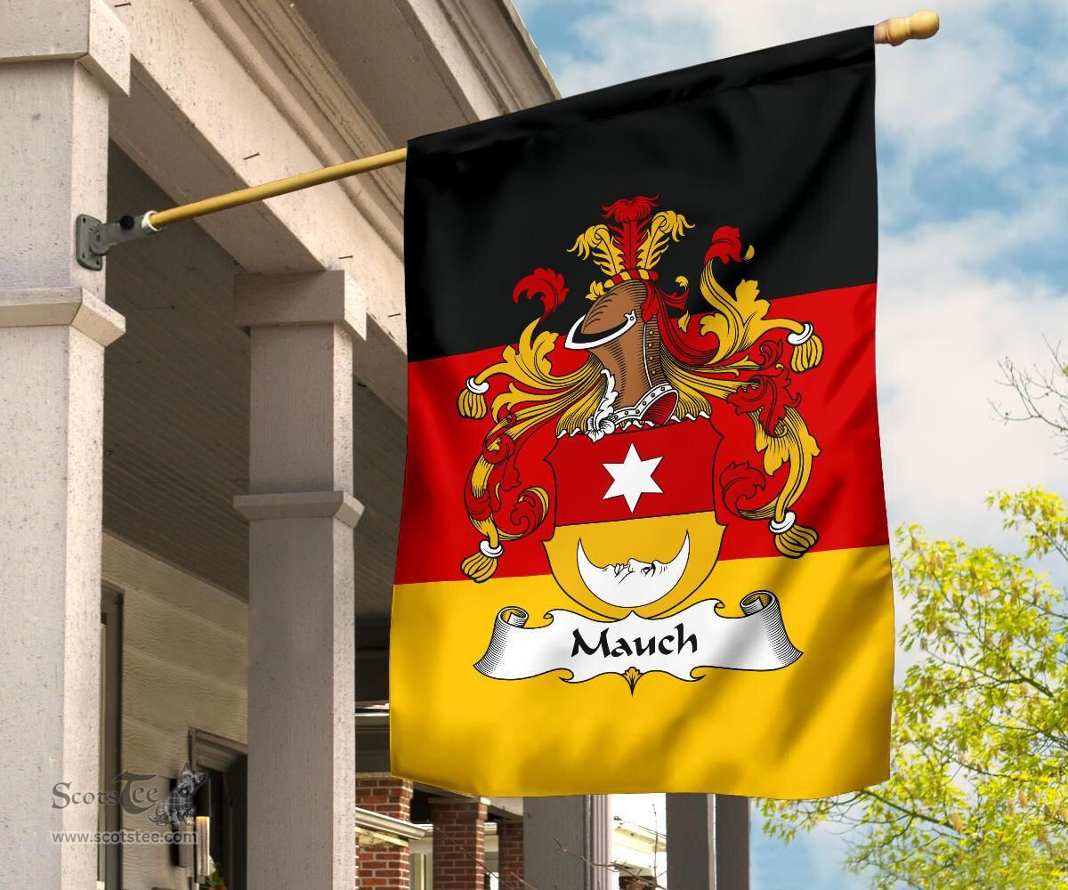 ScotsTee Shop Germans Mauch Coat of Arms on Germany Flag Garden Flag/ House Flag