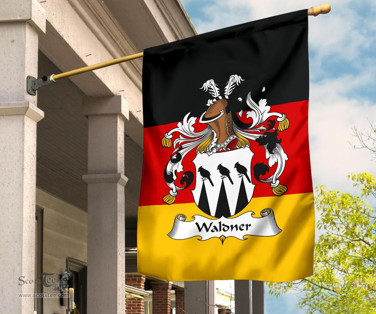ScotsTee Shop Germans Waldner Coat of Arms on Germany Flag Garden Flag/ House Flag