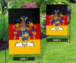 ScotsTee Shop Germans Veil Coat of Arms on Germany Flag Garden Flag/ House Flag