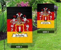 ScotsTee Shop Germans Schultz Coat of Arms on Germany Flag Garden Flag/ House Flag