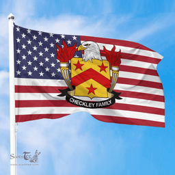 ScotsTee Shop American Checkley Coat of Arms on American Flag U.S. Flag
