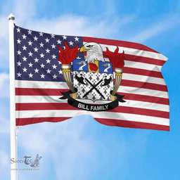 ScotsTee Shop American Bill Coat of Arms on American Flag U.S. Flag