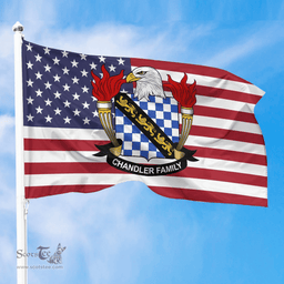 ScotsTee Shop American Chandler Coat of Arms on American Flag U.S. Flag