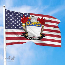 ScotsTee Shop American Breck Coat of Arms on American Flag U.S. Flag