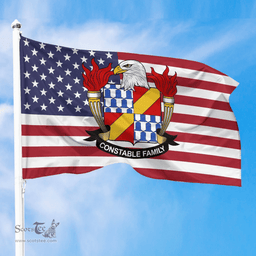 ScotsTee Shop American Constable Coat of Arms on American Flag U.S. Flag