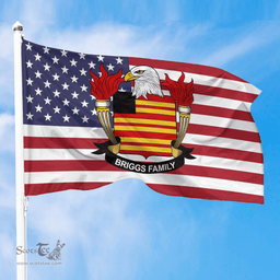 ScotsTee Shop American Briggs Coat of Arms on American Flag U.S. Flag